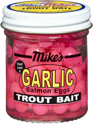 Picture of Mike's 1035 Garlic Salmon Eggs Pink 1.1 oz Jar (396242)