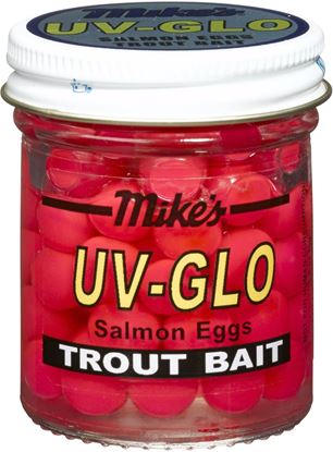 Picture of Mike's 1018 UV Glo Salmon Eggs Pink 1.1 oz Jar