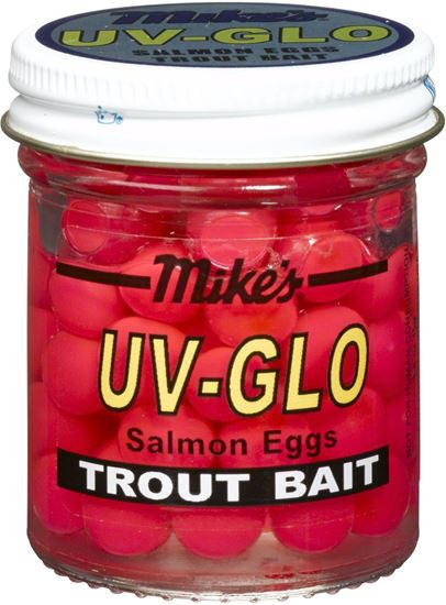 Picture of Mike's 1018 UV Glo Salmon Eggs Pink 1.1 oz Jar