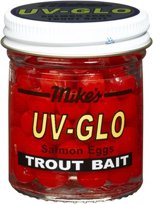 Picture of Mike's 1026 UV Glo Salmon Eggs Red 1.1 oz Jar