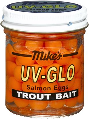 Picture of Mike's 1016 UV Glo Salmon Eggs Orange 1.1 oz Jar
