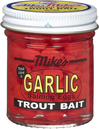 Picture of Mike's 1036 Garlic Salmon Egg-Red, 1.1 oz Jar.