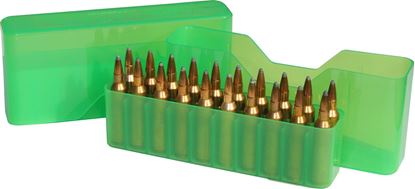 Picture of MTM J-20-M-16 Slip-Top Ammo Box 20 Round 22-250 243 Win 7.62x39, Clear-Green