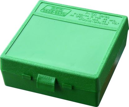 Picture of MTM P-100-44-10 Case-Gard Ammo Box 100 Round Flip-Top 41 44 45 LC, Green