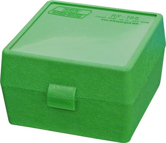 Picture of MTM RS-100-10 Case-Gard Ammo Box 100 Round Flip-Top 223 204 Ruger 6x47 Green, Green