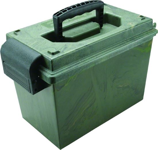 Picture of MTM SDB-0-11 Sportsmen's Dry Box, Wter-resistant O-Ring Seal, Handle, Lockable, 14"L x 7.5"W x 9"H, Forest Green