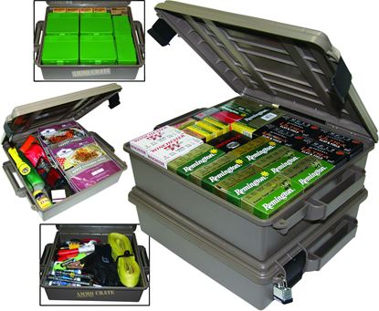 Picture of MTM ACR5-72 Ammo Crate Utility Box, 19"L x 15.75"W x 5.25"H, Up to 85 Lbs, Side Handles, O-Ring Seal, Dark Earth