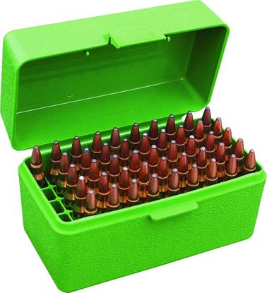 Picture of MTM RS-50-10 Case-Gard Ammo Box 50 Round Flip-Top 223 204 Ruger 6x47, Green