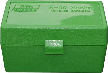 Picture of MTM RM-50-10 Case-Gard Ammo Box 50 Round Flip-Top 243 308 Win 220 Swift, Green