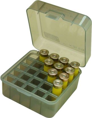 Picture of MTM S25D-41 Shotshell Box 25 Round Flip-Top 12 20 Gauge up to 3", Clear-Smoke