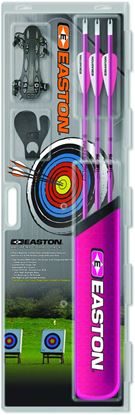 Picture of Easton 022200TF RC Youth Recurve Bow Archery Kit Pink Arrows