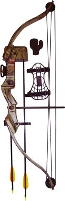 Picture of SA Sports 565 Bison Recurve Compound Bow Set, 20lb Draw, 2-Target Arrows, Accessories