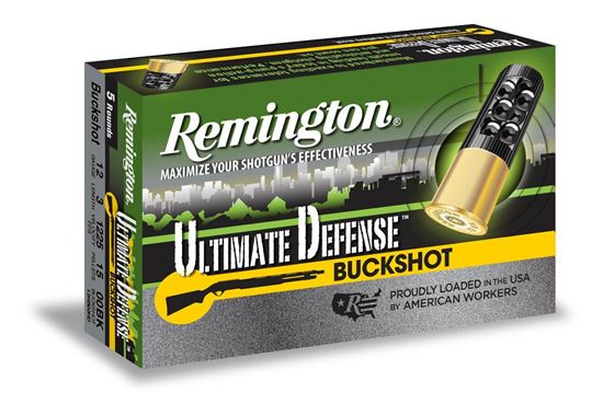 Picture of Remington 12HB00HD Ultimate Defense Buckshot 12 GA, 3", 00B, 15 Pellet, 1225 fps, 5 Rnd, Boxed