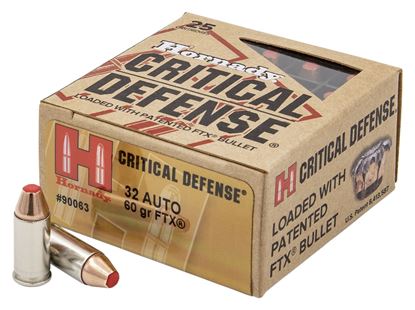 Picture of Hornady 90063 Critical Defense Pistol Ammo 32 ACP, 60 Gr, FTX CD