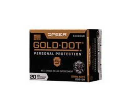 Picture of Speer 54000GD Gold Dot Personal Protection Handgun Ammo 10MM, GDHP, 200 Gr, 1100 fps, 20 Rnd, Boxed