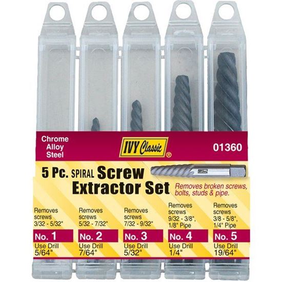 Picture of 5 Pc. Spiral Screw Extractor Set  #1 - 5