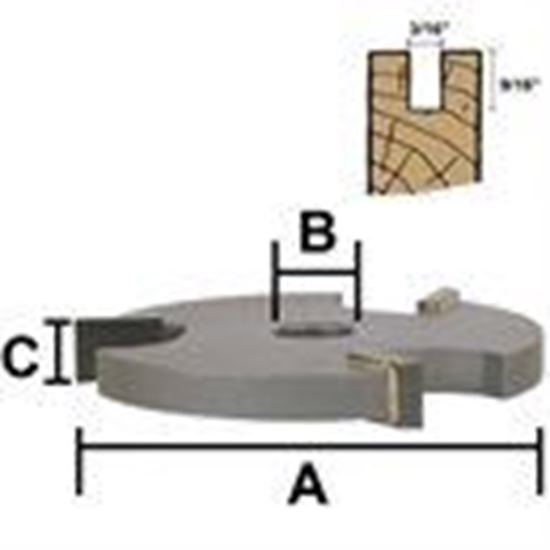 Picture of 3/16"  3-Wing Slotted Cutter        