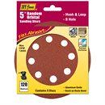 Picture of 5"- 8 Hole 120 Grit Disc - Hook & Loop 