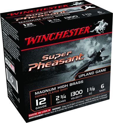Picture of Winchester X12PH6 Super Pheasant Shotshell 12 GA, 2-3/4 in, No. 6, 1-3/8oz, Max Dr, 1300 fps, 25 Rnd per Box