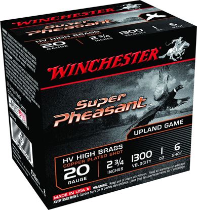 Picture of Winchester X20PH6 Super Pheasant Shotshell 20 GA, 2-3/4 in, No. 6, 1oz, Max Dr, 1300 fps, 25 Rnd per Box