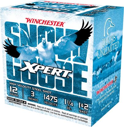 Picture of Winchester WXS12312 Xpert Snow Goose Steel Shotshell 12 GA, 3", 1+2 Shot, 1-1/4oz, 1475 fps, 25 Rnd, Boxed