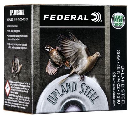 Picture of Federal USH20 6 Upland Steel Shotshell, 20 Gauge, 2-3/4", 7/8oz, #6, 1500fps, 25 Rounds Per Box