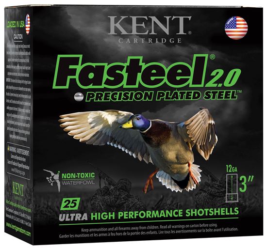 Picture of Kent K1235FS40-2 Fasteel 2.0 Precision Plated Steel 12 GA 3-1/2" 1 3/8oz #2 Shot 1550FPS 25Bx