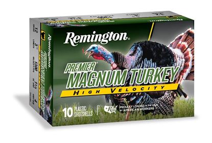 Picture of Remington PHV12M4A Premier High-Velocity Magnum Shotshell 12 GA, Copper-Plated, 3", No. 4, 1-3/4oz, 1300fps, 5 Rnd, Boxed