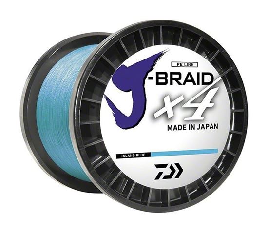 Picture of Daiwa JB4U80-3000IB J-Braid x4 4 Strand Braided Line 80lb 3000yd Bulk Spool Island Blue