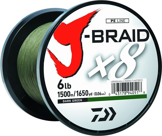 Picture of Daiwa JB8U8-150CH J-Braid x8 8 Strand Braided Line 8lb 150M Filler Spool Chartreuse