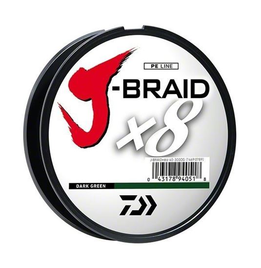 Picture of Daiwa JB8U15-150DG J-Braid x8 8 Strand Braided Line 15lb 150M Filler Spool Dark Green (204326)