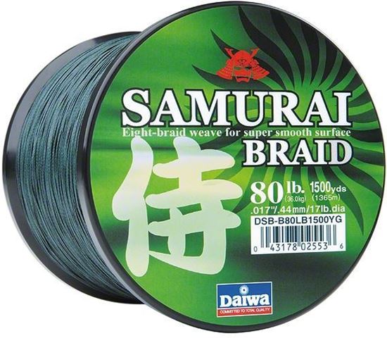 Picture of  Daiwa DSB-B20LB300YG Samurai Braided Line 20lb 300yd Filler Spool Green