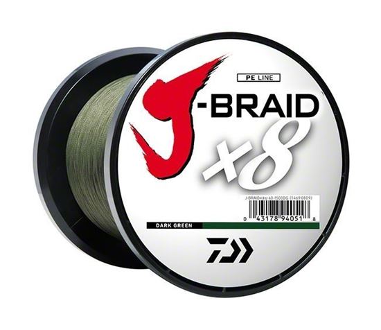 Picture of Daiwa JB8U40-3000DG J-Braid x8 8 Strand Braided Line 40lb 3000M Bulk Spool Dark Green