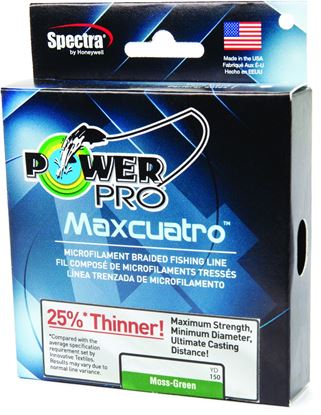 Picture of Power Pro 33400500150E MaxCuatro Spectra HT Braided Fishing Line 50lb 150yd Moss Green