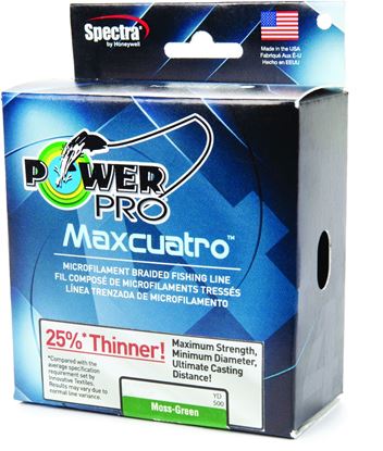 Picture of Power Pro 33400500500E MaxCuatro Spectra HT Braided Fishing Line 50lb 500yd Moss Green