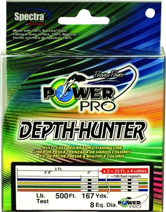 Picture of Power Pro 21100400167J Depth-Hunter Braided Fishing Line Metered 40lb 500ft 167yd Multi-Colored