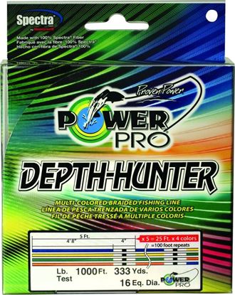 Picture of Power Pro 21100400333J Depth-Hunter Braided Fishing Line Metered 40lb 1000ft 333yd Multi-Colored