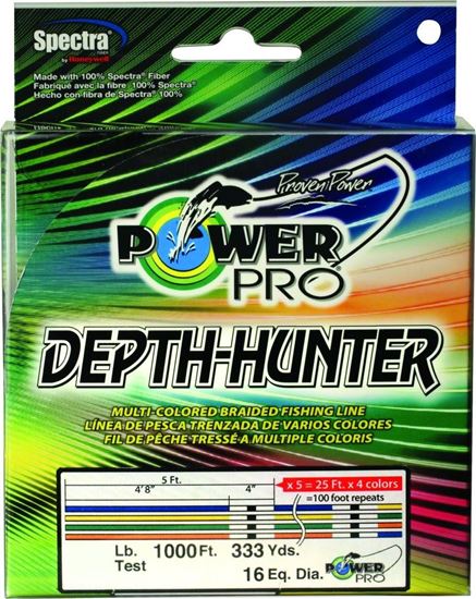 Picture of Power Pro 21100400333J Depth-Hunter Braided Fishing Line Metered 40lb 1000ft 333yd Multi-Colored