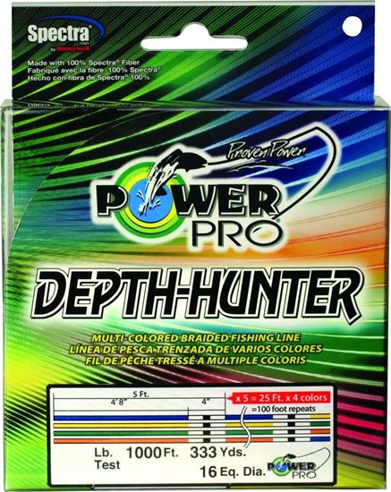 Picture of Power Pro 21100650333J Depth-Hunter Braided Fishing Line Metered 65lb 1000ft 333yd Multi-Colored