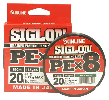 Picture of Sunline 63053452 Siglon PEx8 8-Strand Braided Line 20lb 165yd Dark Green Tight Weave Low Diameter