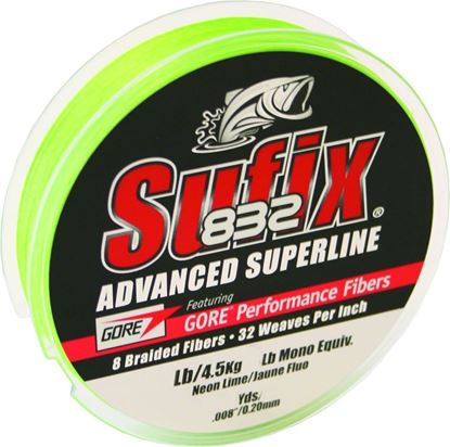 Picture of Sufix 660-040L 832 Advanced Superline Braid 40lb 150yd Neon Lime Boxed