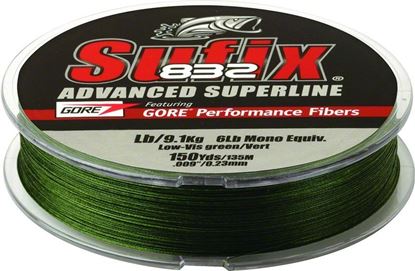 Picture of Sufix 660-110G 832 Advanced Superline Braid 10lb 300yd Lo-Vis Green Boxed