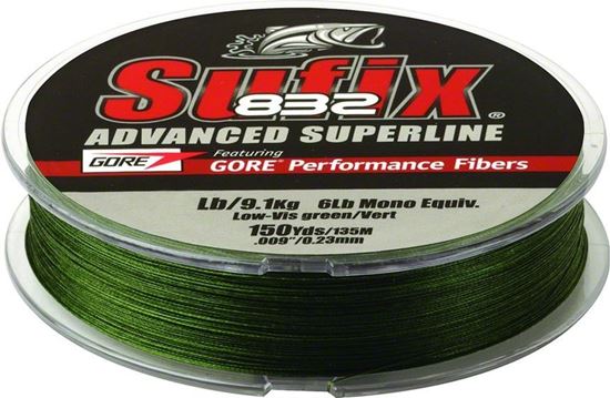 Picture of Sufix 660-120G 832 Advanced Superline Braid 20lb 300yd Lo-Vis Green Boxed