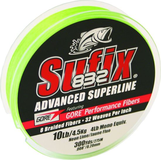 Picture of Sufix 660-110L 832 Advanced Superline Braid 10lb 300yd Neon Lime Boxed