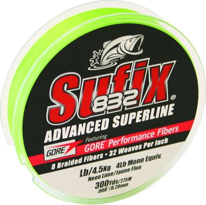 Picture of Sufix 660-120L 832 Advanced Superline Braid 20lb 300yd Neon Lime Boxed