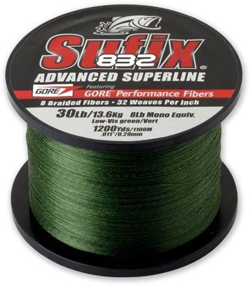 Picture of Sufix 660-310G 832 Advanced Superline Braid 10lb 1200yd Lo-Vis Green Boxed