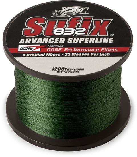 Picture of Sufix 660-315G 832 Advanced Superline Braid 15lb 1200yd Lo-Vis Green Boxed