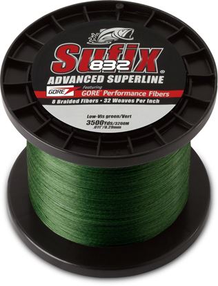 Picture of Sufix 660-415G 832 Advanced Superline Braid 15lb 3500yd Lo-Vis Green Boxed