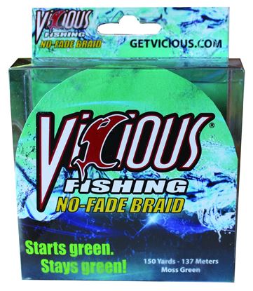 Picture of Vicious NBPG20 No-Fade Braid 20lb 150yd Moss Green Spool 8-Carrier Diameter .007"