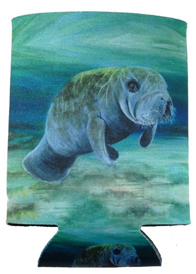 Picture of Marine Sports 4914MAN Manatee Kan-Tastic Seascape Insulated Can / Bottle Kooler and Holder Full Color Print 3 Sides